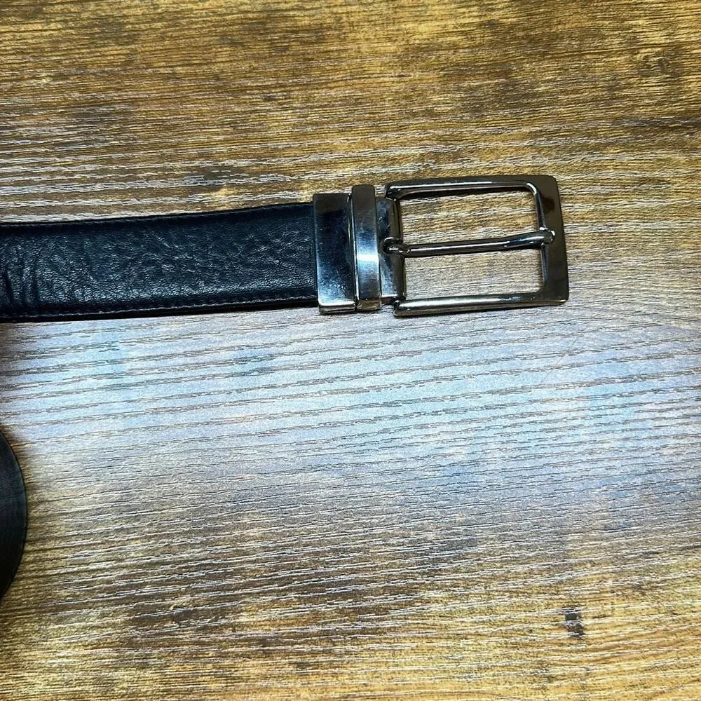 Mens Reversible Leather Black Brown Belt Made in‎ Italy 10683